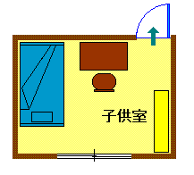 窓の位置に家具が無い平面図